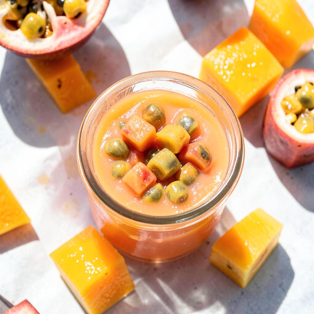 Drink Sol de Maracujá com maracujá, laranja e hortelã